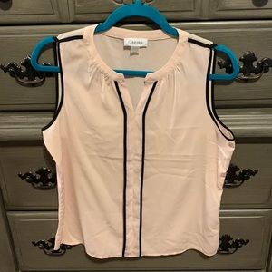 Calvin Klein new without tags Size Small pink and black blouse